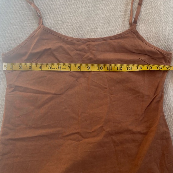 RHYTHM. CLASSIC SLIP DRESS - linen mini dress - CARAMEL - Picture 9 of 11